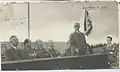 1953: The mayor, Mr. B. Ostrovsky, speaking at the gala opening of the Loewenstein Hospital in Raanana.