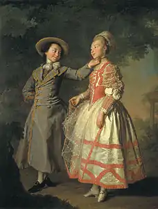 Dimitry Levitsky: Portrait of E. N. Khruschova and Princess E. N. Khovanskaya. 1773.