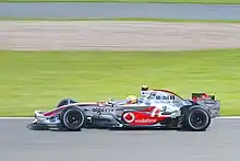 Hamilton driving the MP4-22 at the British Grand Prix.