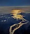 Aerial view of the Columbia River estuary including the refuge