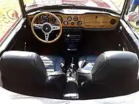 TR6 left-hand drive interior (with non-original steering wheel)