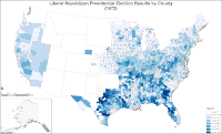 Map of Liberal Republican/Democratic presidential election results by county