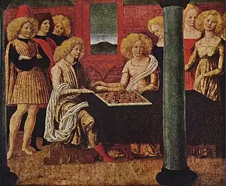 Image 15Liberale da Verona, The Chess Players, c. 1475 (The Metropolitan Museum of Art) (from Chess in the arts)