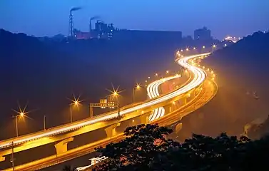 Freeway 1 in New Taipei City, northern Taiwan