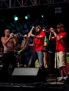 Lightyear performing at the Leeds Festival, Bramham Park in 2006 The band members from L–R: Neil Draycott, Ben Ashton and Mark Wood