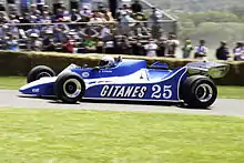 The 1980 Ligier JS11/15 being demonstrated