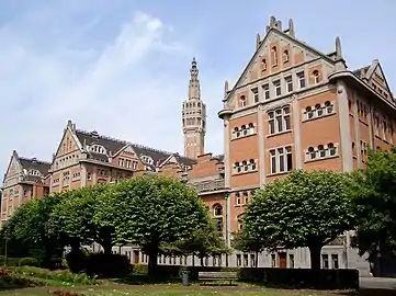 Three of the four imposing gables overlooking the Rue du Réduit