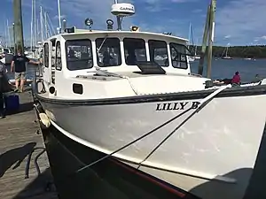 The Spalding-designed Lilly B, a ferry that runs between South Freeport, Maine, and nearby Bustins Island