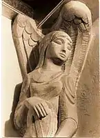 One of the limewood angels at Guildford Cathedral.