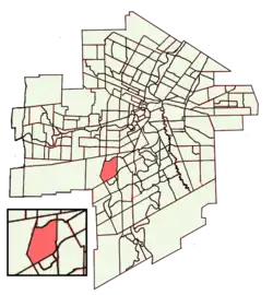 Location of Linden Woods within Winnipeg