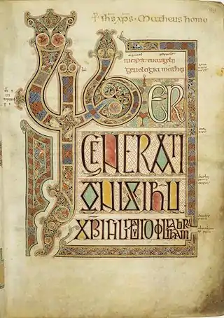 A page from Lindisfarne Gospels, c. 710