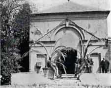 Lindley Chapel, which was demolished alongside Lindley Hall on 22 May 1925.