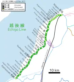 Kita-Yoshida Station is located in JR Echigo Line