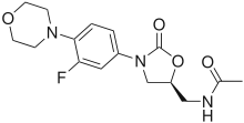 Skeletal formula of linezolid