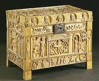 Image 24Brescia Casket, an ivory box with Biblical imagery (late 4th century) (from Roman Empire)