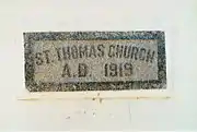 St Thomas Mission Church cornerstone