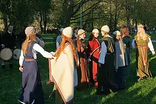 Image 44A Lithuanian folklore band Kūlgrinda performing in Vilnius (from Culture of Lithuania)