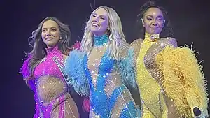 Little Mix in 2022  From left to right: Jade Thirlwall, Perrie Edwards and Leigh-Anne Pinnock