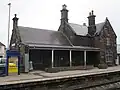 A platform view of the booking office.