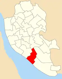 A map showing the ward boundaries of the 1980 Grassendale ward