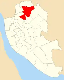 Map of the 1953 boundaries of Pirrie ward