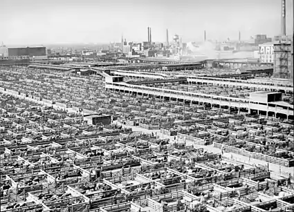 Image 20This 1941 photograph shows the maze of livestock pens and walkways at the Union Stock Yards, Chicago. Image credit: John Vachon, Farm Security Administration (photographer), Darwinek (digital retouching) (from Portal:Illinois/Selected picture)