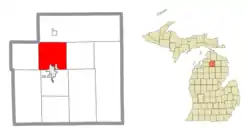 Location within Otsego County