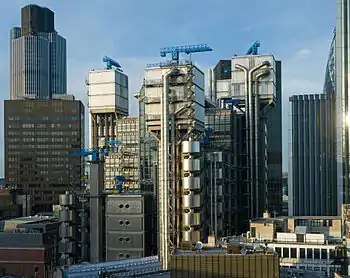 The Lloyd's building among the City skyline (2007)