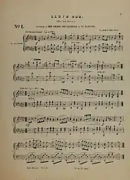 Page 1 of the musical composition Llywyn Onn (The Ash Grove) by John Thomas