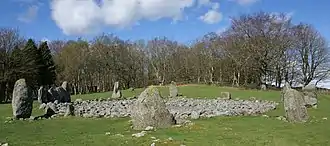 Stone circle enclosing area of smaller stones