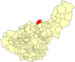 Location of Alamedilla, Spain