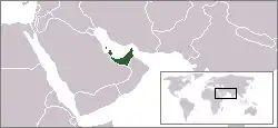 Image 22The proposed federation of Arab emirates, which includes modern-day Bahrain, Qatar, and United Arab Emirates. (from History of the United Arab Emirates)