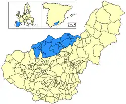 Location of Comarca de Los Montes