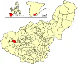 Location of Moraleda de Zafayona