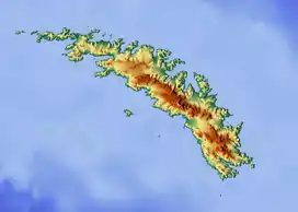 Map showing the location of Heaney Glacier