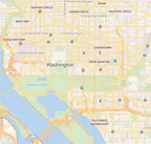 Map showing the location of Dwight D. Eisenhower Memorial