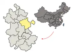 Location of Chuzhou City jurisdiction in Anhui