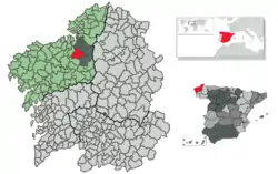 Situation of Oza-Cesuras within Galicia