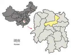 Location of Yiyang City jurisdiction in Hunan