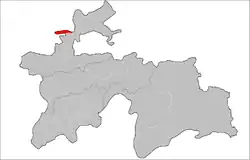 Location of Zafarobod District in Tajikistan