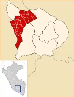 Location of Andahuaylas in the Apurímac Region