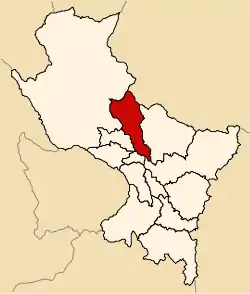 Location of Calca in the Cusco Region