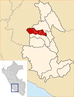 Location of Cangallo in the Ayacucho Region