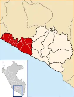 Location of Caravelí in the Arequipa Region