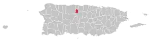 Map of Puerto Rico highlighting Florida Municipality