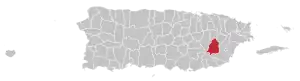 Map of Puerto Rico highlighting San Lorenzo Municipality