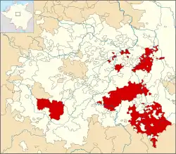 Saxe-Zeitz territories within the Wettin lands,about 1680