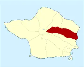 Location of the civil parish of Pedro Miguel within the municipality of Horta