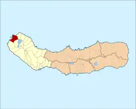 Location of the civil parish of Ginetes in the municipality of Ponta Delgada