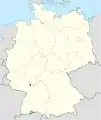 Location of Mannheim in Germany (red)